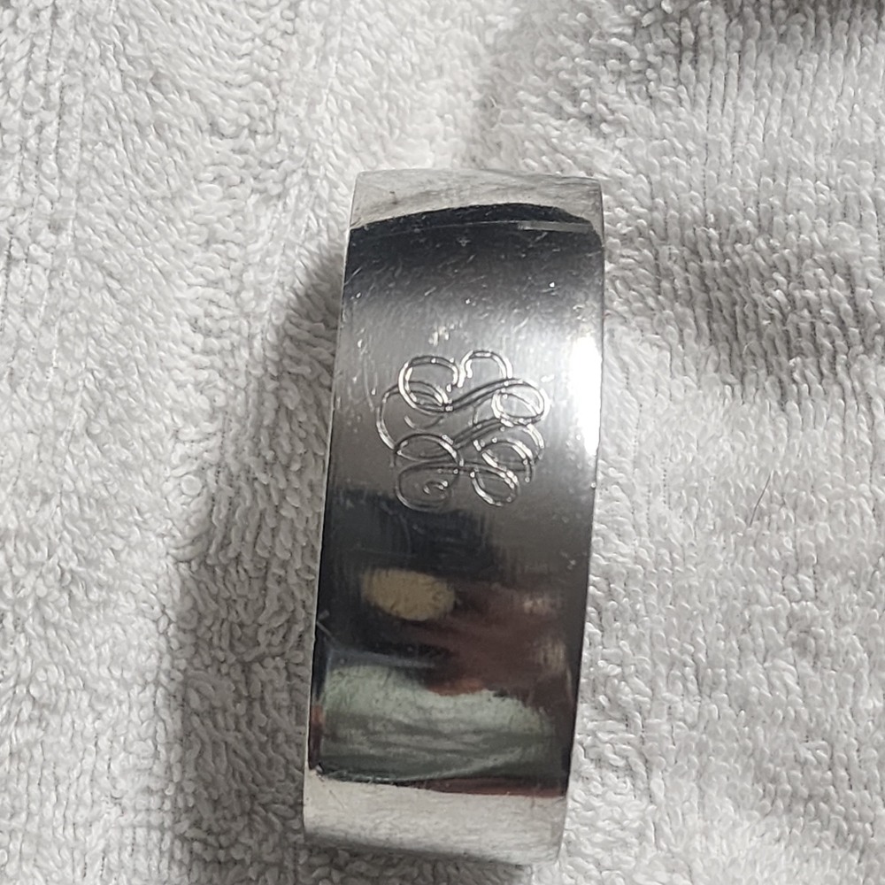 ADJUSTABLE ENGRAVED PEWTER CUFF BRACELT SSC? SSP?